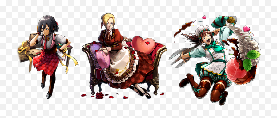 Aot Tactics - Valentine Mikasa Annie And Sasha Fictional Character Emoji,Fubar Emoji
