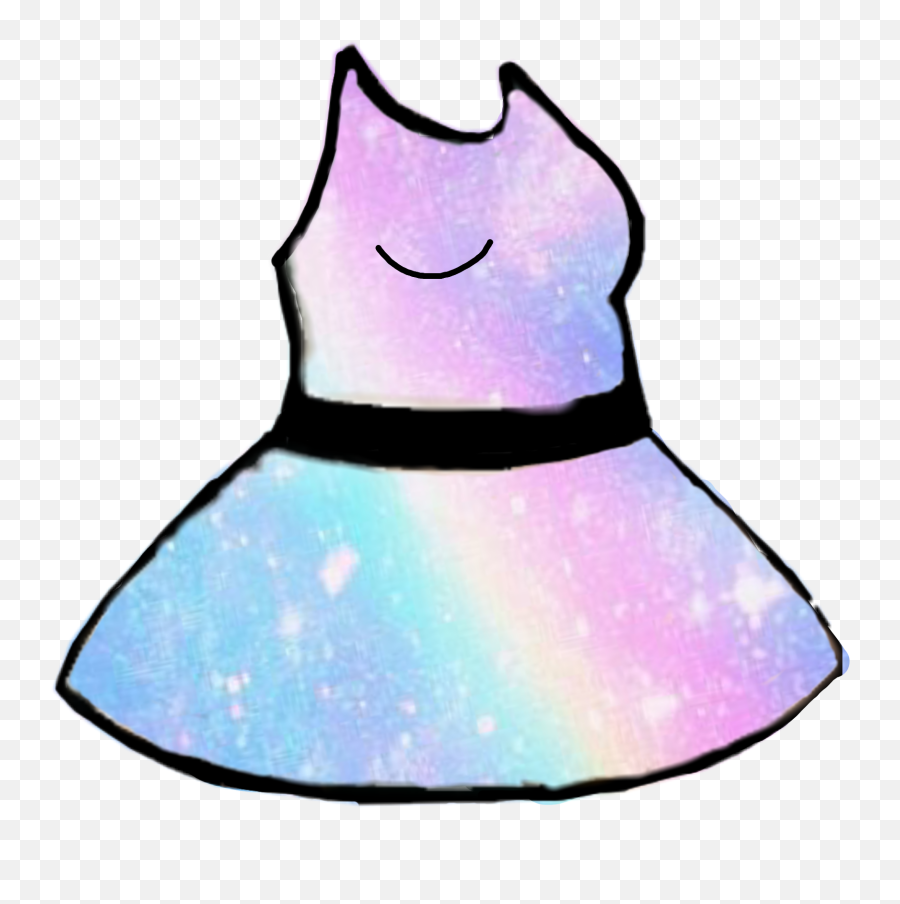 Dress Galaxy Dress Rainbow Sticker - Girly Emoji,Rainbow Emoji Dress