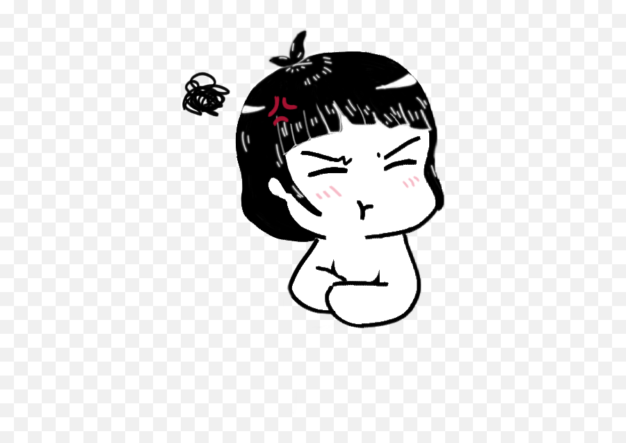 Funnymemes Angry Cute Chibi Sticker By The Real Me - Hair Design Emoji,Angry Emoji Drawing