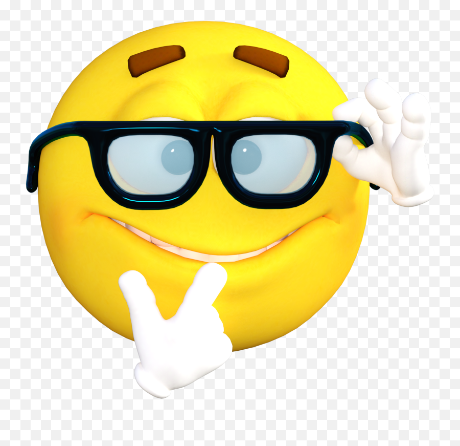 Smiley With Glasses And White Gloves - Imagenes De Emojis Animados,Glasses Emoji