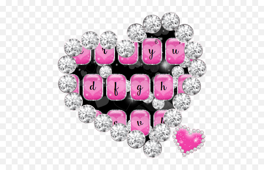 Love Pink Hearts Diamonds Keyboard - Apkonline Solid Emoji,Pink Diamond Emoji