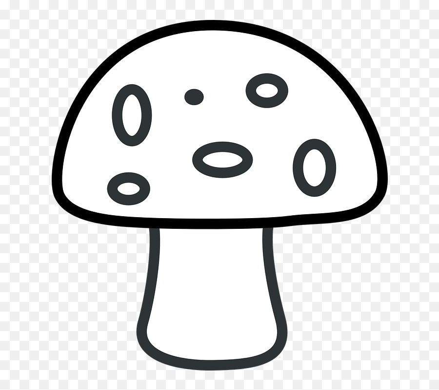 Gardening Happy - Mushroom Black And White Transparent Mushroom Clipart Black And White Emoji,Mushrooms Emoji
