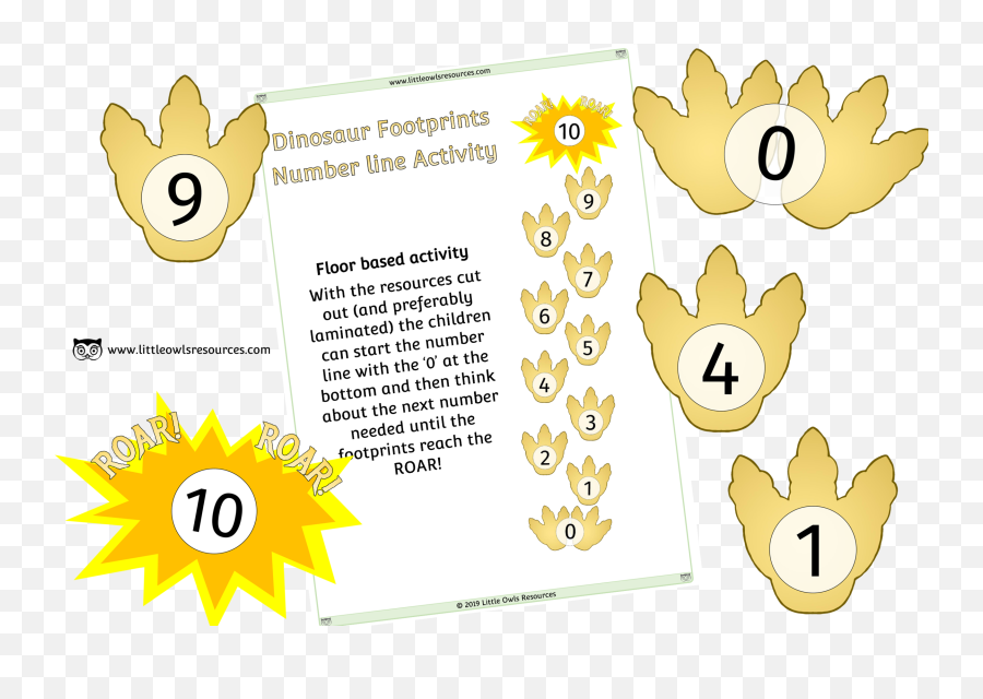 Free Dinosaur Footprint Number Line Emoji,Emoji 8 Footprints