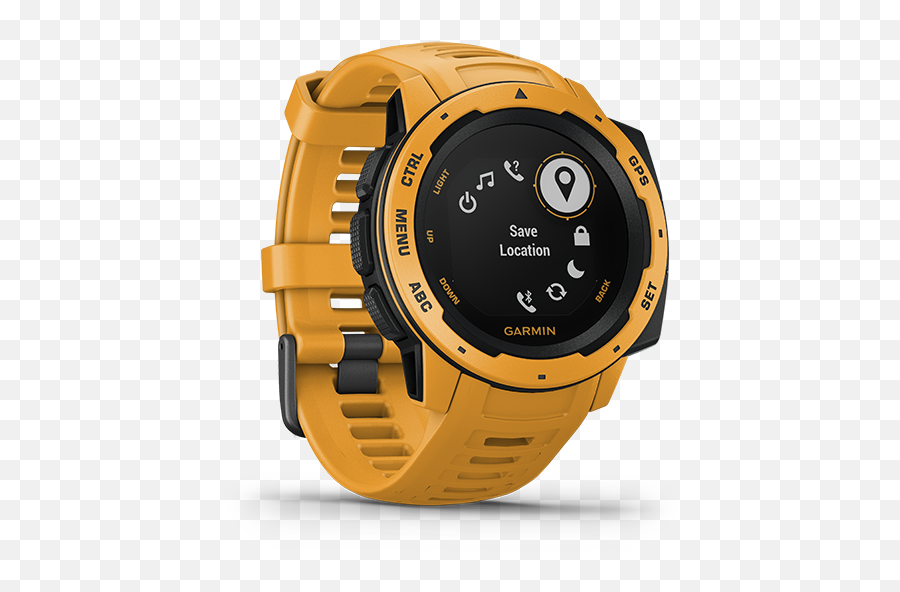 Garmin Garmin Instinct Sunburst Smart Watch Mygalf - Garmin Instinct Sunburst Png Emoji,Emotion Gray Silicone Smartwatch