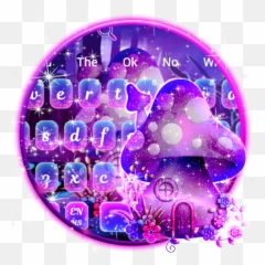 Galaxy Neon Mushroom Keyboard Theme - Dot Emoji,How To Add Emojis To Keyboard Galaxy S5