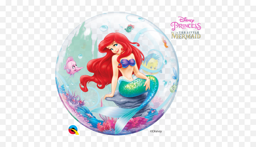 Little Mermaid Ariel Disney Princess Bubbles Balloon - Little Mermaid Bubble Balloon Emoji,Mermaid Emoji