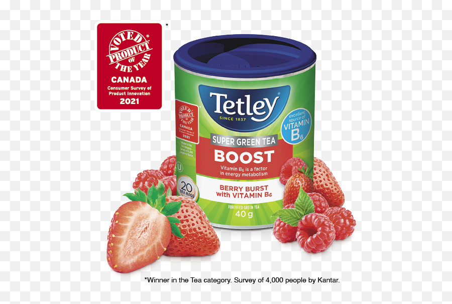 Tetley Super Green Tea Boost - Berry Burst With Vitamin B6 Tetley Tea Boost Emoji,Emotion Classic With Green Tea Extract