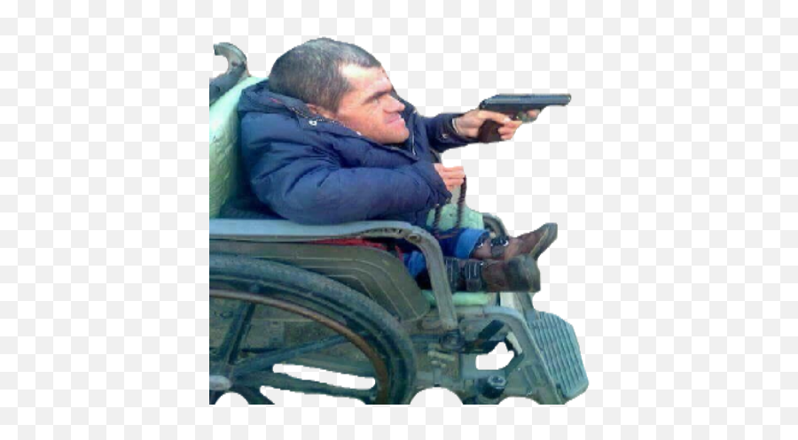 Luigi Wheelchair Gun Meme Sticker - Leisure Emoji,Wheelchair Emoji Meme
