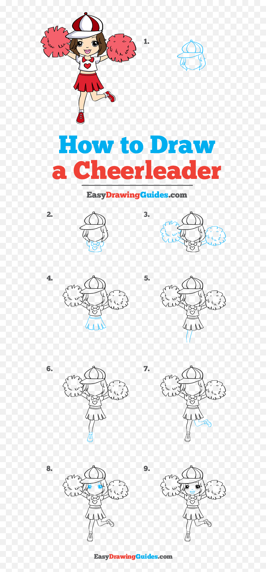 Cheer Pom Pom Drawing Easy - Goimages City Step By Step Easy Phoenix Drawing Emoji,Black Cheerleader Emoticon
