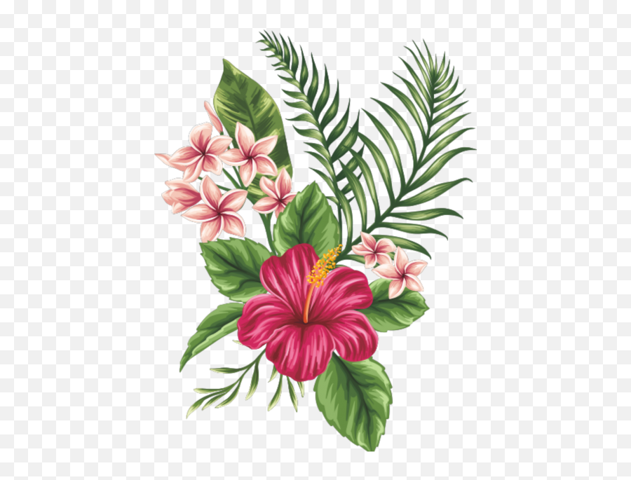 Flower Sticker - Hawaiian Flowers Drawing Emoji,Hawaiian Emoji App