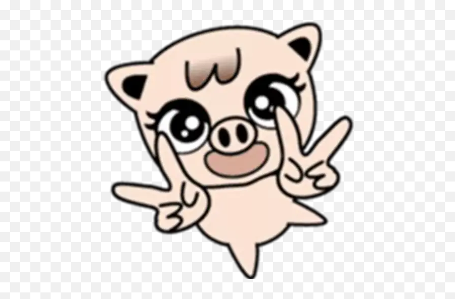 Lovely Little Pig Stickers For Whatsapp Emoji,Japanese Kawaii Emojis Shy