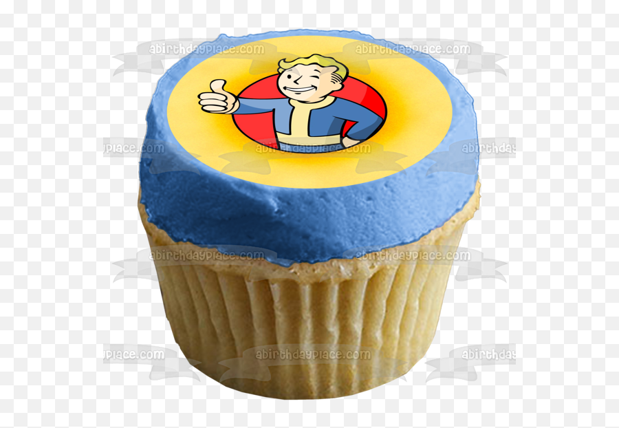 Fallout 4 Vault Boy Vault - Tech Thumbs Up Edible Cake Topper Image Abpid07006 Emoji,Fall Out 4 Pip Boy Emoticon Text