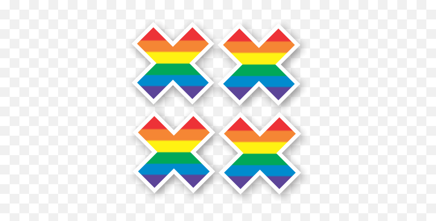 Pride Rainbow Pasties Sticker 4 Packs Emoji,(argyle) Emoticon