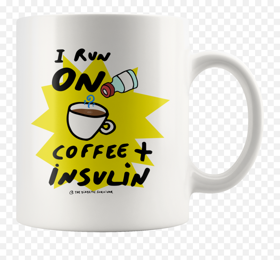 I Run On Coffee Insulin - The Diabetic Survivor Emoji,Smile Emoji With Coffee