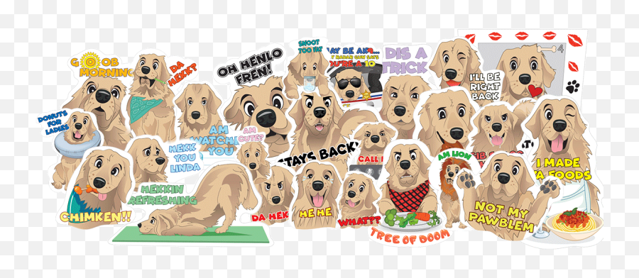 Tuckermoji - Golden Retriever Emojis Dog Stickers By Tucker Soft,All Emojis