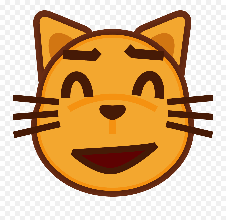 Cat With Wry Smile Emoji Clipart - Cat With Mouth Open Clipart,Cat Smile Emoji