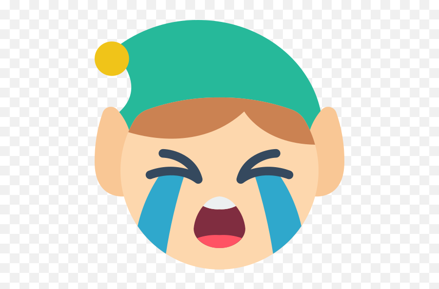 Chorar - Ícones De Natal Grátis Duende Llorando Emoji,Emoji Chorando De Rir