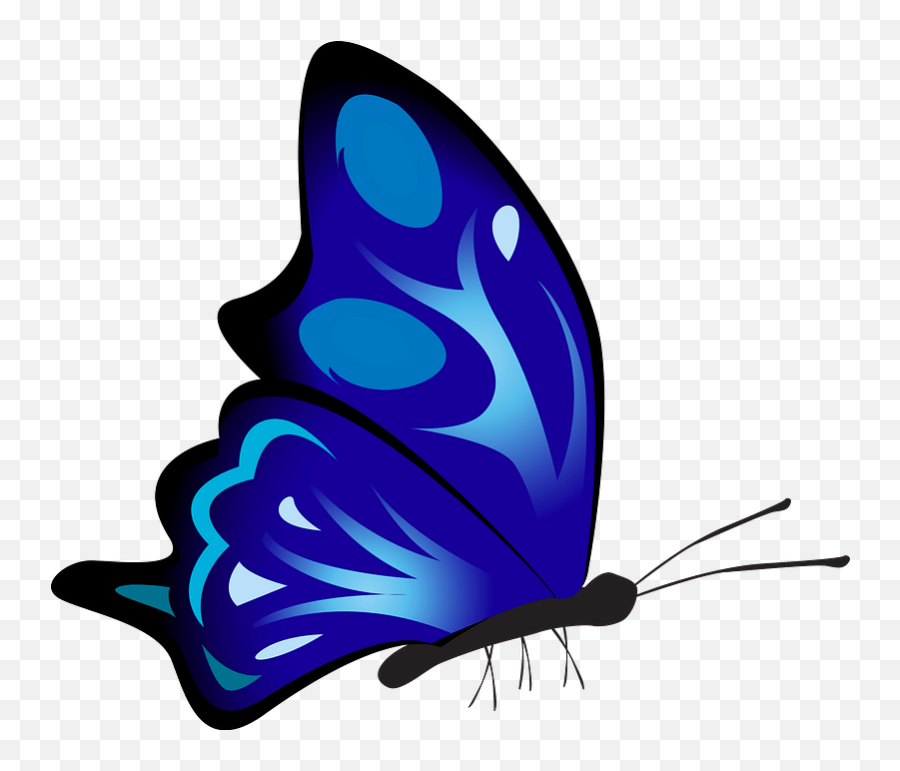 Blue Butterfly Clipart Free Download Transparent Png - Blue Butterfly Clipart Emoji,Butterfly Emoji Png