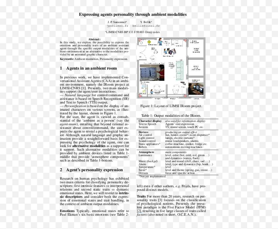 Pdf Expressing Agents Personality Through Ambient - Vertical Emoji,Paul Ekman Emotions