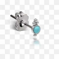 Turquoise Four Ball Trinity Earstud Maria Tash - Earring Emoji,Emotion Balls Drama