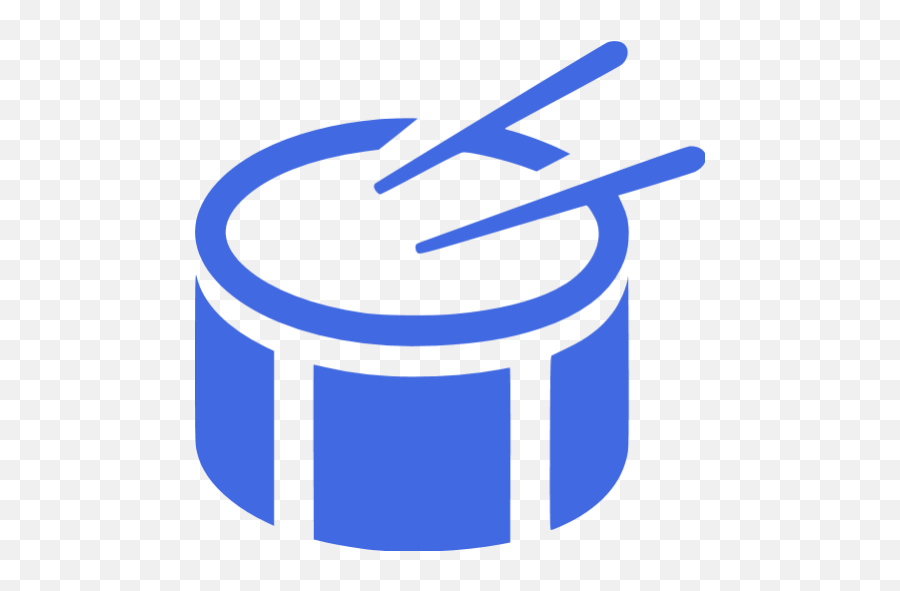 Royal Blue Side Drum Icon - Drums Logo Black And White Emoji,Drum Circle Emoticon