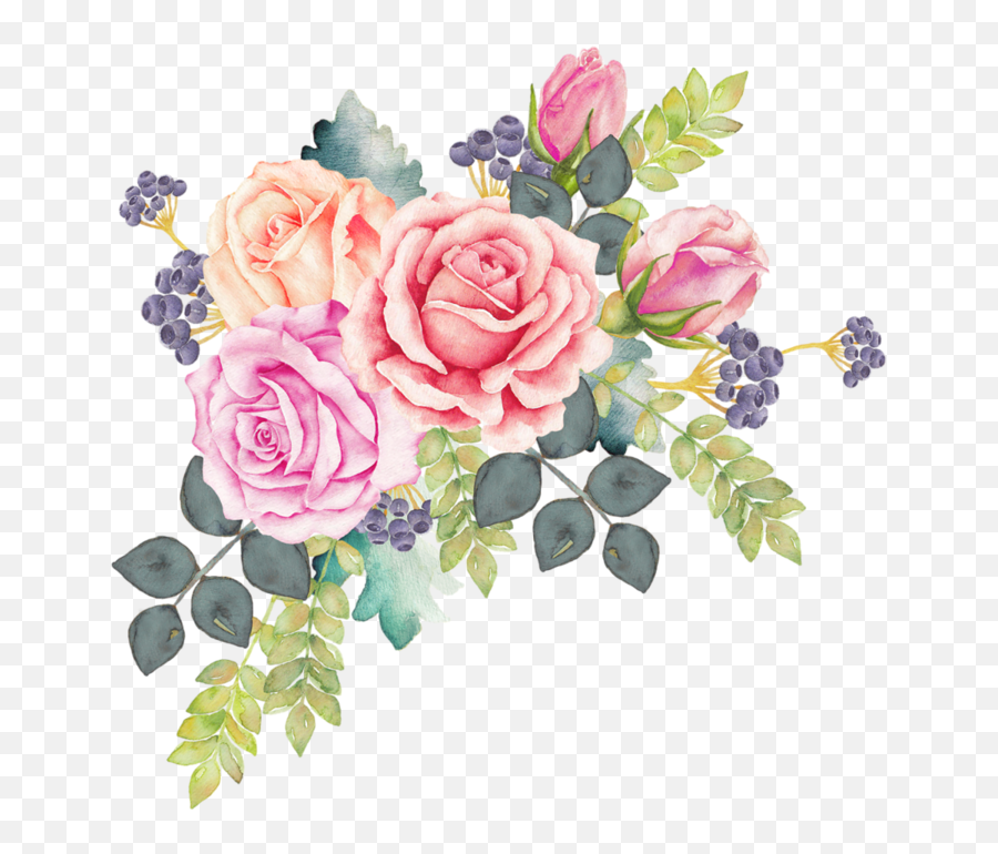 Assorted Color Flowers Illustration - Watercolor Flower Illustration Emoji,Wreath Emoji Transparent Background