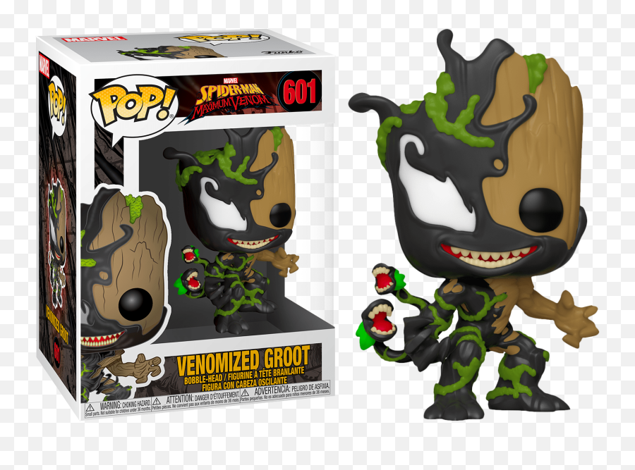 Pop Marvel 601 Spider - Man Maximum Venom Venomized Groot Venomized Groot Funko Pop Emoji,Groot Emoji Facebook