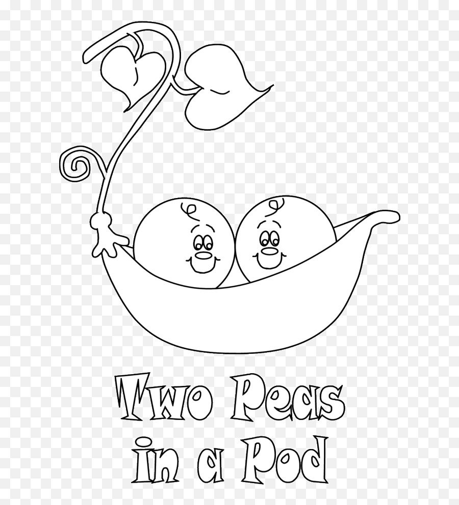 Peas3 Printable 2021 628 Coloring4free - Adult Coloring Two Peas In A Pod Coloring Pages Emoji,Pusheen Food Emotions