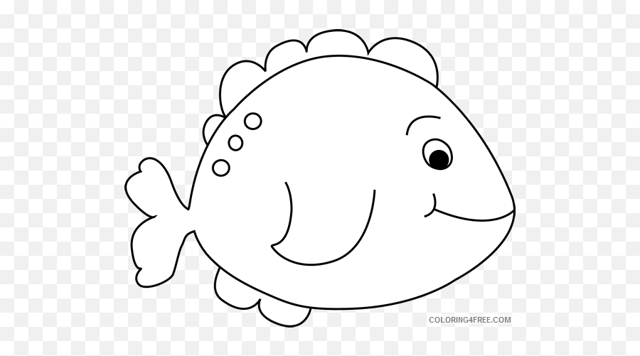 Fish Outline Coloring Pages Little Fish - Fish Clip Art Black And White Emoji,Kick Fish Emoji