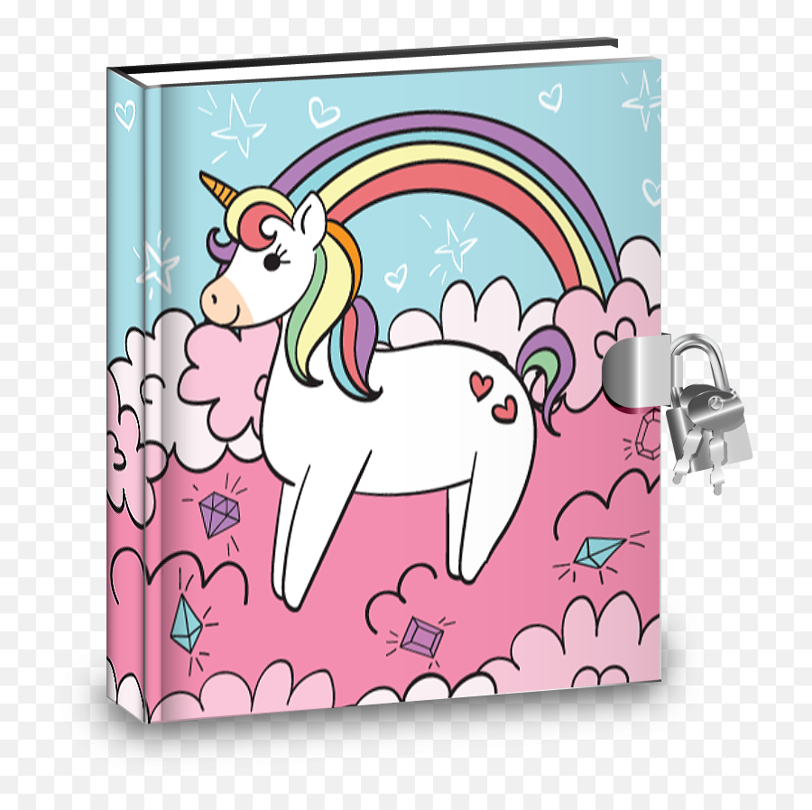 Rainbow Unicorn Kids Diary - Transparent Background Of Unicorn Diary Emoji,Unicorn Emoji Pages