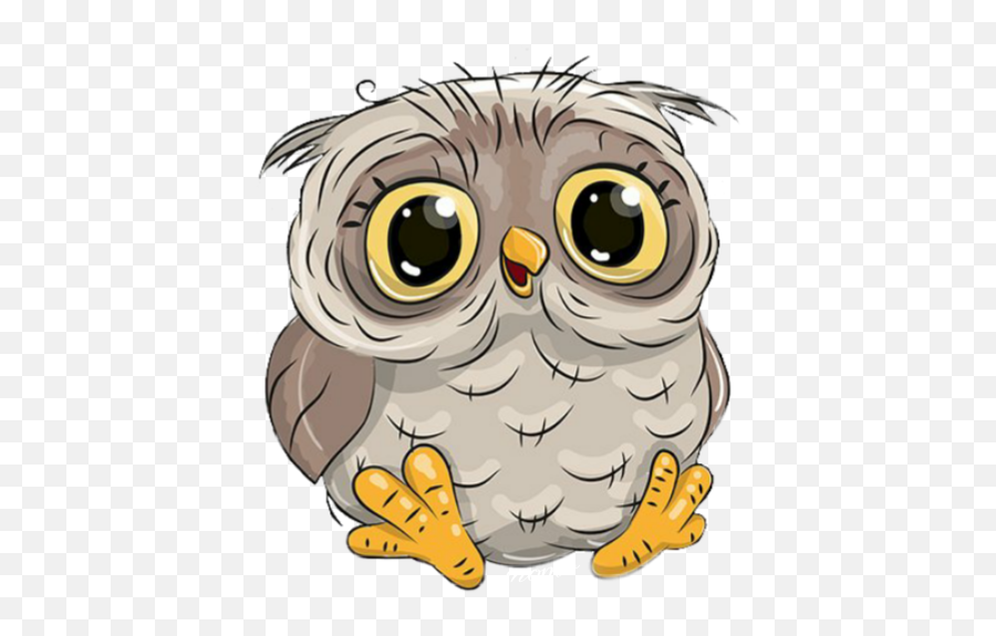 Owl Cute Sticker - Png Big Eyes Kitten Transparent Background Emoji,Pictures Of Cute Emojis Of Alot Of Owls