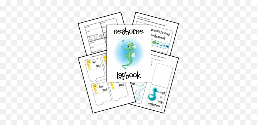 Seahorse Lapbook U2013 Homeschool Share - Lapbook Cats Emoji,Facebook Emoticons Seahorse