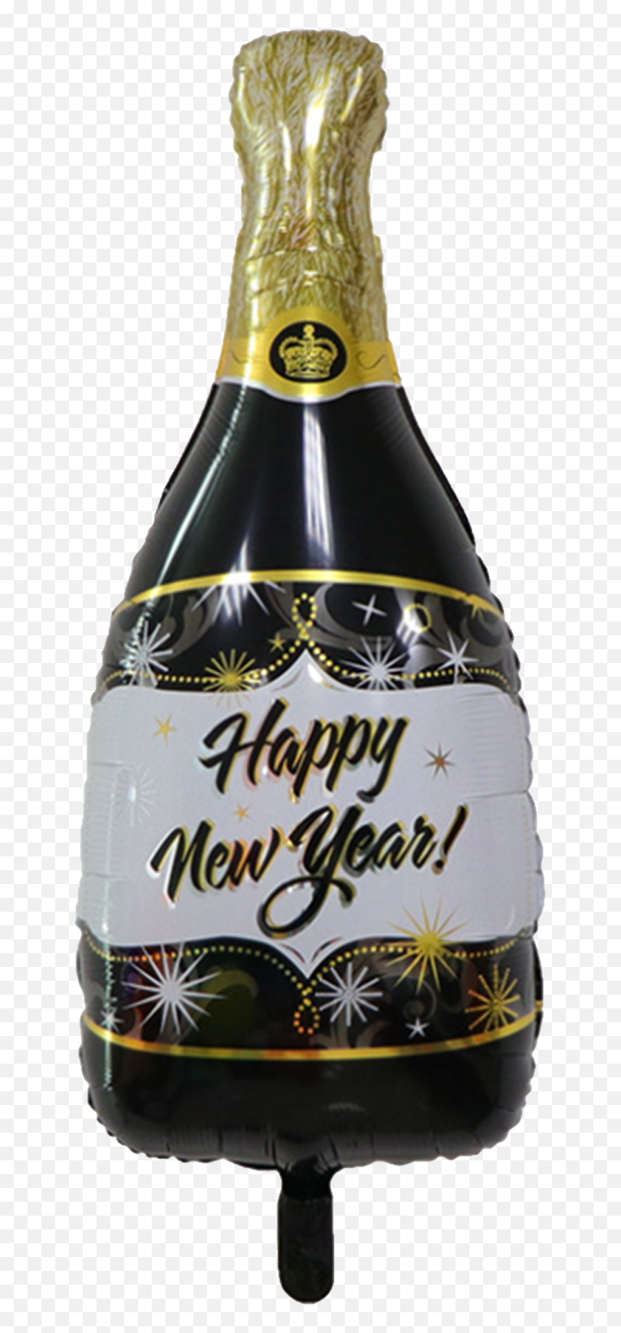 Happy New Year Champagne Bottle Foil - Barware Emoji,Champagne Bottle Emoji