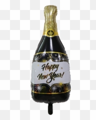 Happy New Year Champagne Bottle Foil - Barware Emoji,Champagne Bottle Emoji