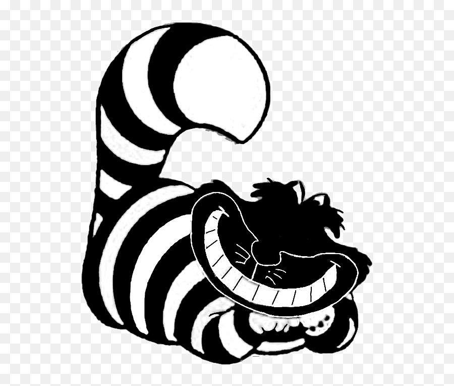 Transparent Cheshire Cat Png Download - Cheshire Cat Black And White Emoji,Alice In Wonderland Emojis