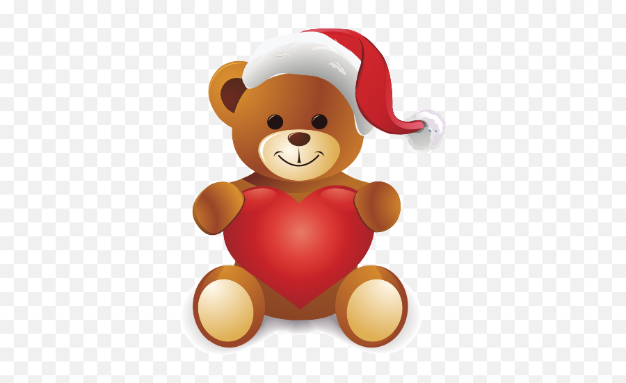 Santa Teddy Bear Christmas Love Heart Free Icon - Icon Emoji,Discord Badges Emojis Xmas