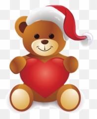 Santa Teddy Bear Christmas Love Heart Free Icon - Icon Emoji,Discord Badges Emojis Xmas