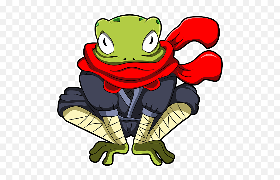 Frog As Ninja With Scarf Carry - All Pouch For Sale By Markus Emoji,Frog Emoji Not Apply