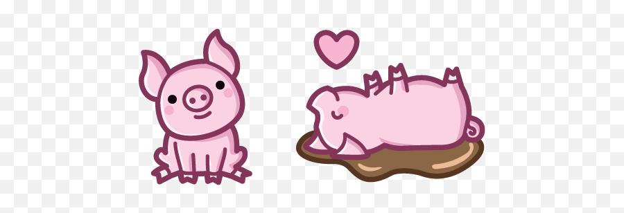 Cute Pig - Pig Cursor Emoji,Lady And Pig Emoji