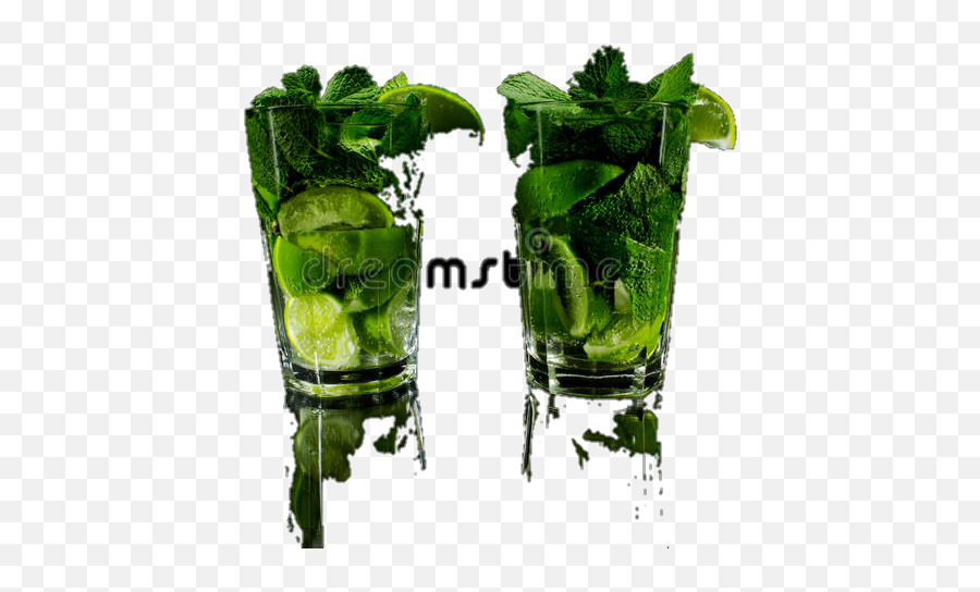 Mojito Sticker - Lime Mint Mojito With Black Background Emoji,Mojito Emoji