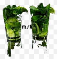 Mojito Sticker - Lime Mint Mojito With Black Background Emoji,Mojito Emoji