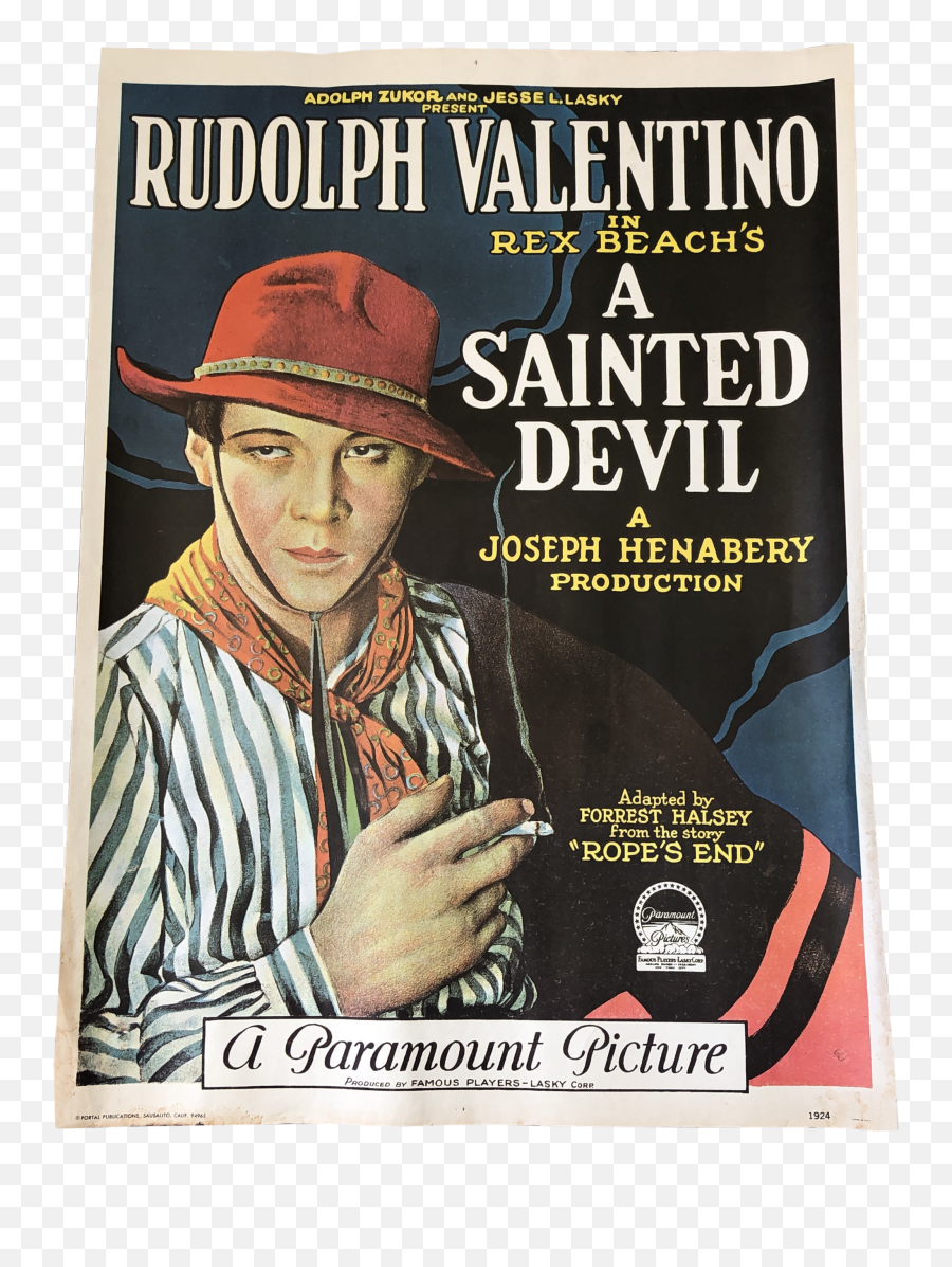 Photographic Images 168 - L 1924 Rudolph Valentino A Sainted Vintage Advertisement Emoji,Devil Emoji Movie
