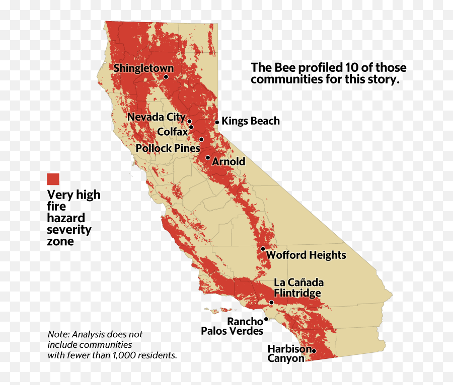 These Ca Cities Face Severe Wildfire Risks Similar To - Map Of California Wildfires 2019 Emoji,Emotions Beach Resort Map