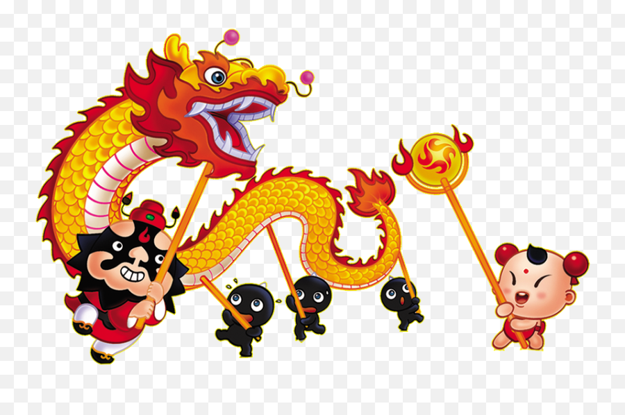 Download Chinese Dance Dragon Lion China Year Clipart Png - Chinese New Year Pic Dragon Emoji,Dancing Cactus Emoticon