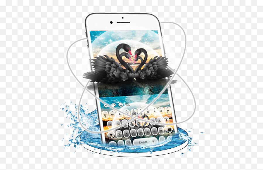 Amazoncom Black Swan Love Keyboard Theme Appstore For Android - Iphone Emoji,Iphone Style Emoji For Android