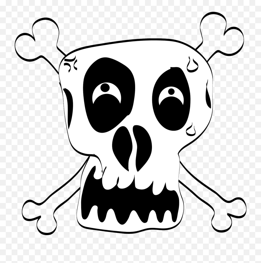 Crazydangerskulldeathu0027s Headskull And Crossbones - Free Funny Skull Png Emoji,Emoticon Skull Crossbones