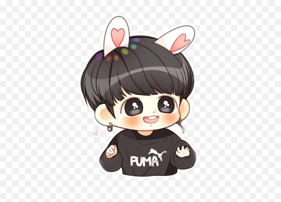 Bts Bantangboys Jungkook Chibi Sticker - Jungkook Bts Chibi Emoji,Jungkook Emoji Bunny Bts Emojis