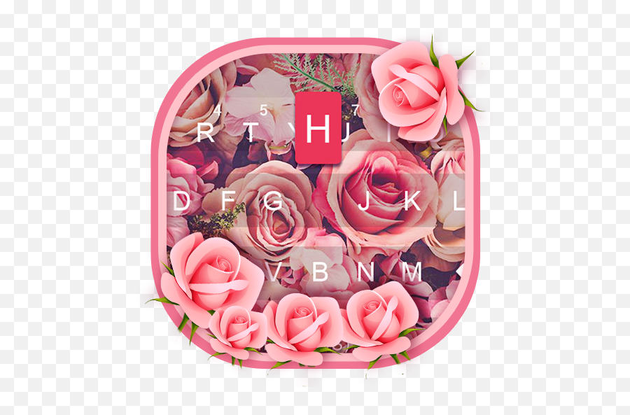 Rose Keyboard 11 - Girly Emoji,Pink Rose Emoji
