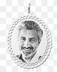Photo Necklace Oval Silver - Anhänger Mit Fotogravur Gold Emoji,Male Necklace Emotion
