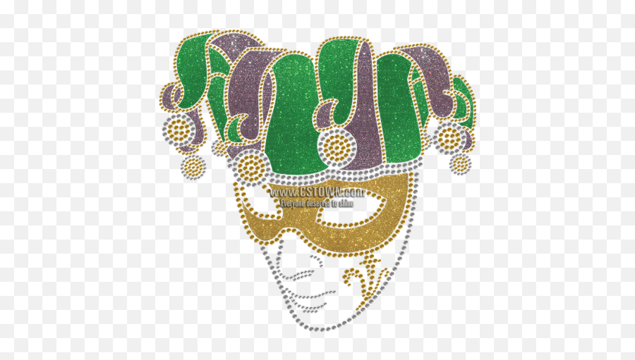 Happy Mardi Gras Mask Bling Transfer - Decorative Emoji,Emotion Words Mask